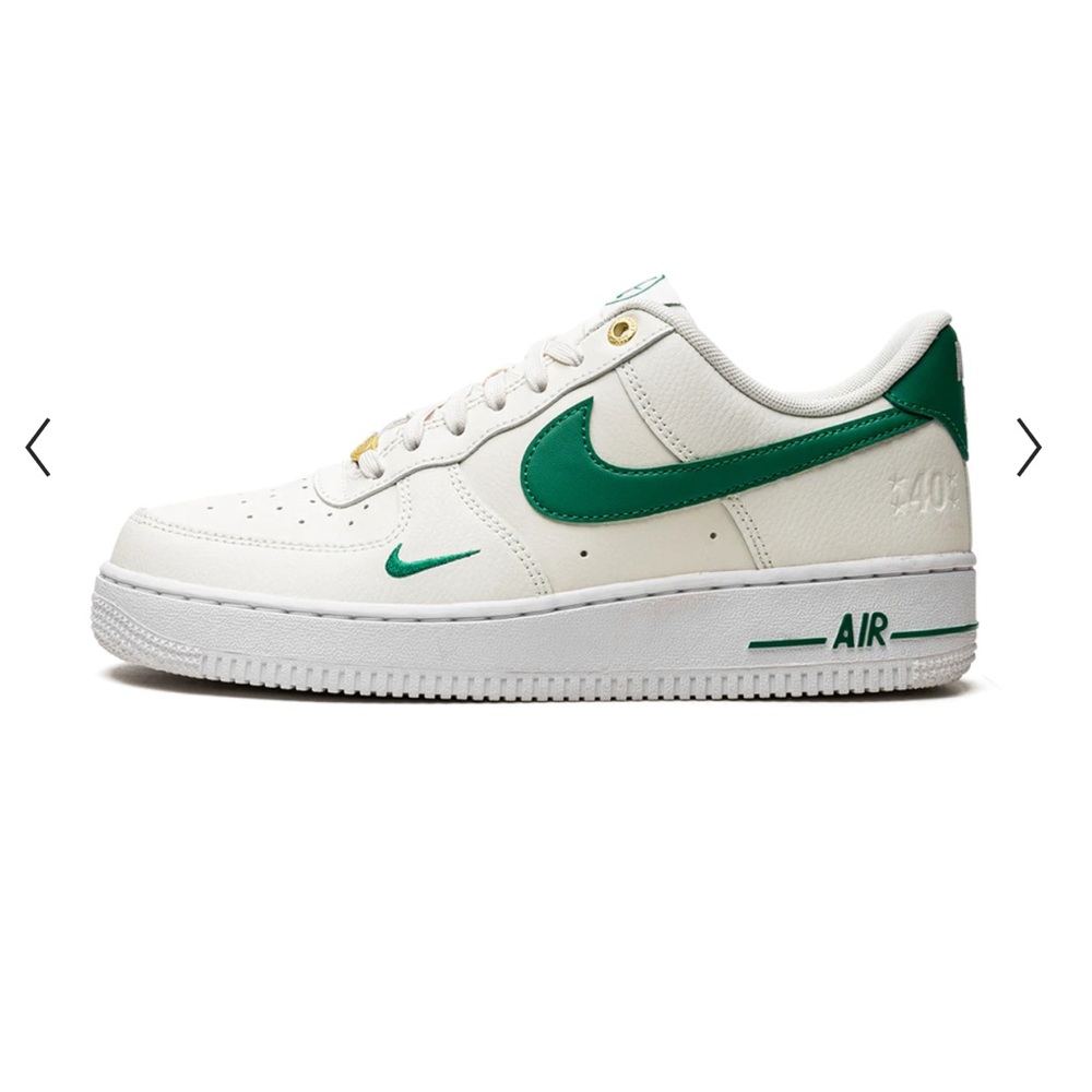 Nike Air Force 1 White and Green Sneakers